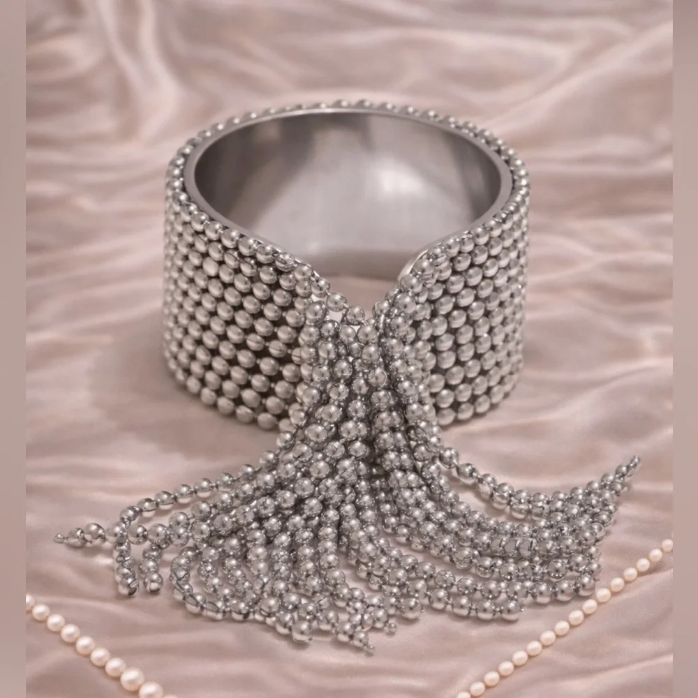 Anthropologie Tassel Stainless Steel Waterproof Resizable Ring